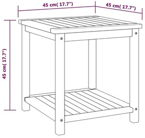 vidaXL Τραπεζάκι Βοηθητικό 45 x 45 x 45 εκ. από Μασίφ Ξύλο Ακακίας