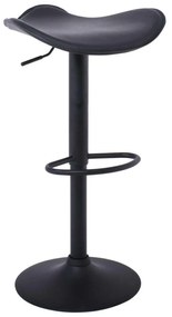 SADDLE Σκαμπό BAR, Μέταλλο Βαφή Μαύρο, Pvc Μαύρο, Ρύθμιση Ύψους, Περιστρεφόμενο 45x43x58/64-79/85cm