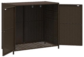 vidaXL Ντουλάπι Αποθήκευσης Κήπου Καφέ 83x45x76 εκ. Συνθετικό Ρατάν