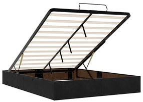 Οθωμανικό κρεβάτι με στρώματα Μαύρο 140x190cm Βελούδο 3313471