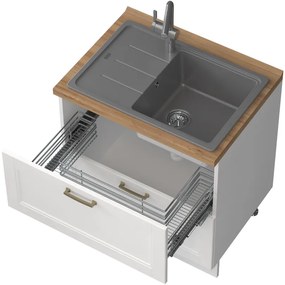 Επιδαπέδιο ντουλάπι νεροχύτη Tahoma R-80-2MZ-Λευκό ματ - 80.00Χ60.00Χ88.00cm