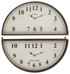 Ρολόγια τοίχου J-line  HORL 2P PARIS NEW YORK MET BR (74x7.5x77cm)