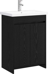vidaXL Σετ Επίπλων Μπάνιου Μαύρη Δρυς 61 x 40 x 84,5 εκ