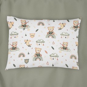 Βρεφική Μαξιλαροθήκη (35x45) Dimcol Cloudy Bear 581 White - Olive