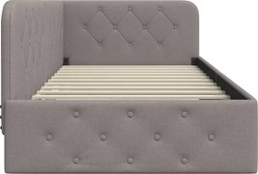 vidaXL Κρεβάτι Γωνίας Taupe 100 x 200 cm ύφασμα