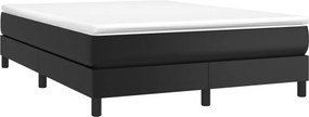 vidaXL Κρεβάτι Boxspring με Στρώμα Μαύρο 140x200εκ.από Συνθετικό Δέρμα