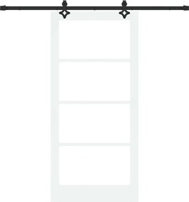 vidaXL Συρόμενη Πόρτα ORKDAL Λευκό και Μαύρο 93 x 202 cm