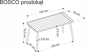 Τραπέζι Boco-Leuko-Μήκος: 140 εκ.