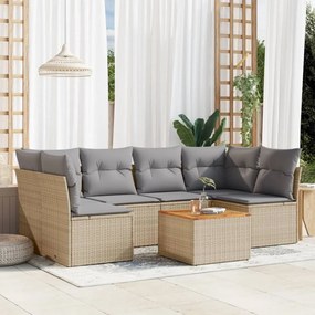 vidaXL Patio Sofa Set 6-θέσια Μικτό μπεζ και γκρι