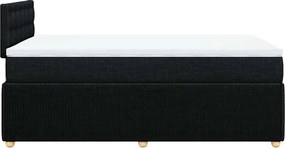 vidaXL Κρεβάτι Boxspring με Στρώμα Μαύρο 120x190 εκ. Υφασμάτινο