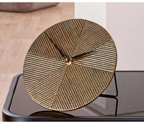 Floor/Table Ρολόι "Rapa" Αλουμίνιο Μπρούντζινο PU L. 155 cm D. 205 cm-05161299