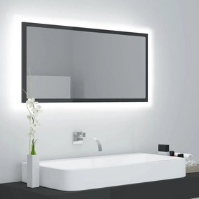 Καθρέφτης Μπάνιου με LED Γυαλ. Γκρι 90x8,5x37 εκ. Ακρυλικός