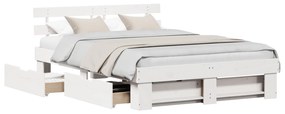 vidaXL Σκελετός Κρεβατιού Λευκό 160 x 200 cm Συμπαγές ξύλο πεύκου