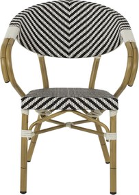 ΠΟΛΥΘΡΟΝΑ BAMBOO LOOK HM5861.01 ΜΑΥΡΟ-ΛΕΥΚΟ 57x55x82 εκ.