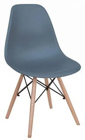 LOFT ΚΑΡΕΚΛΑ GREY PP με ξύλινο σκελετό Το προϊόν πωλείται ως σετ 4 τεμαχιων
