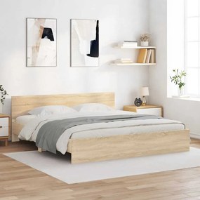 vidaXL Πλαίσιο Κρεβατιού με Κεφαλάρι Sonoma Δρυς 160 x 200 εκ.