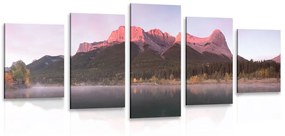 Εικόνα 5 μερών του ηλιοβασιλέματος πάνω από τους Δολομίτες - 200x100