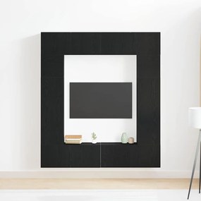 vidaXL Ντουλάπι TV 8 pcs Μαύρο 80 x 30 x 30 εκ Επεξεργασμένο ξύλο