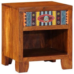 Κομοδίνο 40x35x45 cm από μασίφ ξύλο ακακίας - Καφέ