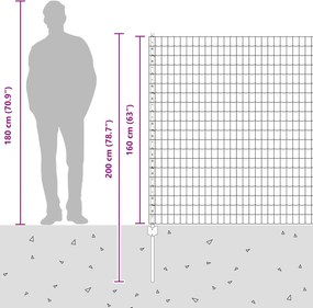 vidaXL Περίφραξη Euro με Στήλη 10 x 1,6 m Γαλβανισμένος Χάλυβας Ασημί