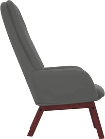 vidaXL Πολυθρόνα Relax Σκούρο Γκρι Βελούδινη