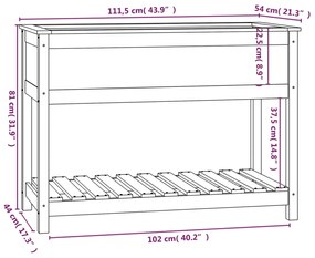 ΖΑΡΝΤΙΝΙΕΡΑ ΜΕ ΡΑΦΙ ΓΚΡΙ 111,5X54X81 ΕΚ. ΜΑΣΙΦ ΞΥΛΟ ΠΕΥΚΟΥ 823789