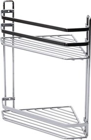 Γωνιακή Ραφιέρα Μπάνιου Διπλή (20.2x20.2x31.7) Estia Elegant Chrome 02-6457