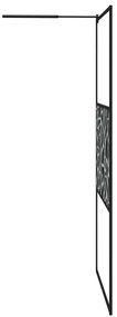 Διαχωριστικό Ντουζ με Σχέδιο Πέτρας Μαύρο 115x195 εκ. Γυαλί ESG - Μαύρο