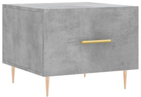 vidaXL Τραπεζάκια Σαλονιού 2 τεμ. Γκρι Σκυροδ. 50x50x40 εκ. Επεξ. Ξύλο