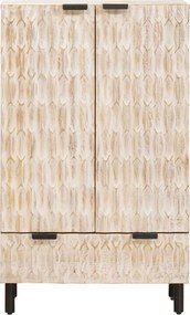 vidaXL Highboard με πόρτα Λευκό Φινίρισμα Καθαρισμού 60 x 33 x 100 εκ.
