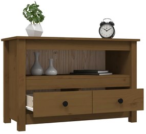 vidaXL Έπιπλο Τηλεόρασης Μελί Καφέ 79x35x52 εκ. από Μασίφ Ξύλο Πεύκου