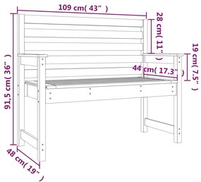 ΠΑΓΚΑΚΙ ΚΗΠΟΥ ΛΕΥΚΟ 109 X 48 X 91,5 ΕΚ. ΑΠΟ ΜΑΣΙΦ ΞΥΛΟ ΠΕΥΚΟΥ 824061