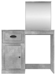 vidaXL Μπουντουάρ με Καθρέφτη Γκρι Σκυροδέμ. 90x50x132,5 εκ Επ. Ξύλο