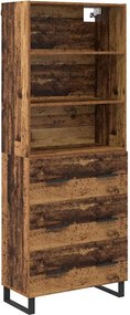 vidaXL Highboard με συρτάρι 2 pcs Παλιό ξύλο Επεξεργασμένο ξύλο