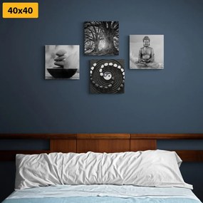Σετ εικόνων Φενγκ Σούι σε ασπρόμαυρο στυλ - 4x 60x60
