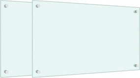 vidaXL Πλάτες Κουζίνας 2 τεμ. Λευκές 70 x 40 εκ. από Ψημένο Γυαλί