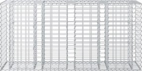 vidaXL Ανασηκωμένο κρεβάτι gabion Ασημί