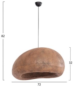 Φωτιστικό Οροφής C4419 με Όψη Πέτρας STONER (L) σε Σκούρο Μπέζ 72x60x82Υεκ. 72x60x82 εκ.