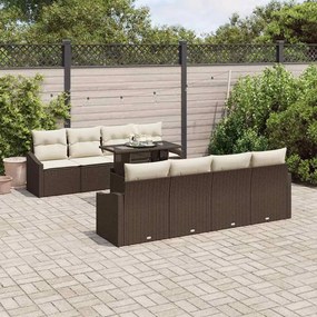 vidaXL Σετ Καναπέ Κήπου 7 pcs Καφέ και κρεμ 100 x 55 x 73 εκ