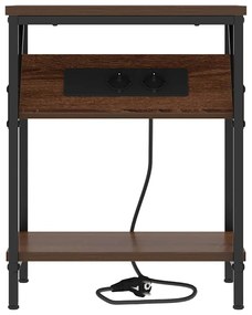 vidaXL Κομοδίνο 2 pcs Καφέ δρυς 38 x 30 x 48 εκ. Επεξεργασμένο ξύλο