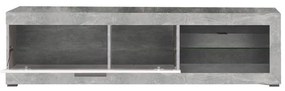 Έπιπλο Τηλεόρασης Remo Γκρί Concrete - Λευκή Λάκα 162x41x43 εκ.