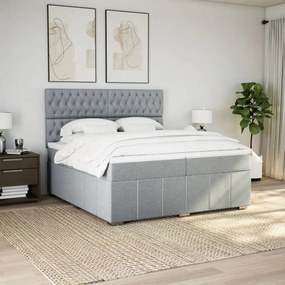 ΚΡΕΒΑΤΙ BOXSPRING ΜΕ ΣΤΡΩΜΑ ΑΝΟΙΧΤΟ ΓΚΡΙ 200X200 ΕΚ. ΥΦΑΣΜΑΤΙΝΟ 3294082