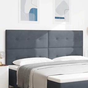 vidaXL LED Κεφαλάρι Σκούρο Γκρι 100 εκ Βελούδο