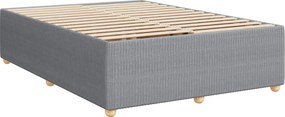 vidaXL Κρεβάτι box spring με στρώμα Ανοιχτό γκρι 140 x 190 cm Ύφασμα