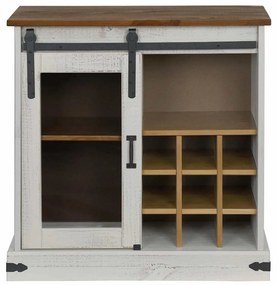 Sideboard HALDEN με συρόμενη πόρτα Λευκό 80x40x80 cm μασίφ ξύλο 4018422