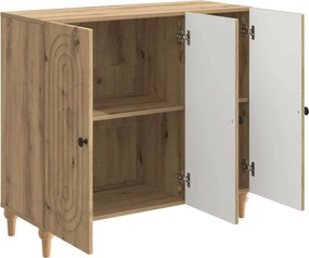 vidaXL Πλαϊνό γραφείο Artisan Δρυς 89 x 34,5 x 80 εκ