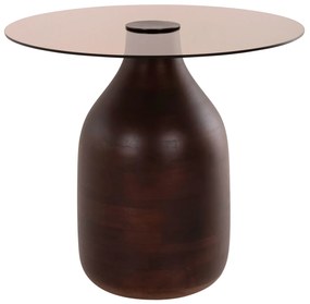 ΒΟΗΘΗΤΙΚΑ ΤΡΑΠΕΖΑΚΙΑ 2ΤΜΧ CHANG HM9668 ΞΥΛΟ MANGO-ΓΥΑΛΙ TOP Φ55x49,5Υ &amp; Φ40x36,5Υεκ.