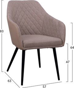ΠΟΛΥΘΡΟΝΑΚΙ CHARLES HM8522.07 ΜΕ ΥΦΑΣΜΑ ΜΠΕΖ &amp; PU ΜΠΕΖ 57x63x83Υ εκ.