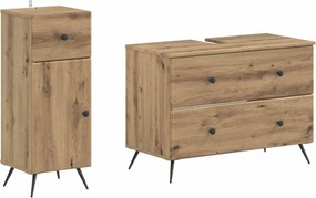vidaXL Σετ Ντουλαπιών Μπάνιου 2 Τεμαχίων BREDA Artisan Δρυς