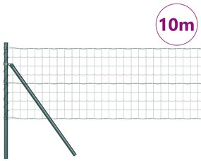 vidaXL Ευρωπαϊκό Φράχτη με 7 Στυλίδια 0.4x10 μ Γαλβανισμένο Ατσάλι Πράσινο
